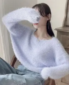 GRL ショート丈シャギーニットトップス[dr579]