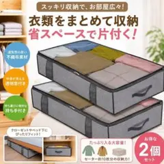 ベッド下収納ケース 2個セット衣装ケース 洋服 布団 クローゼットのサムネイル