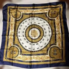 Sophisticate シルクスカーフ ネイビーゴールド