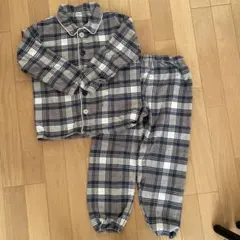 無印良品 チェック パジャマ 110〜125 長袖 上下セット キッズ