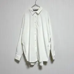 1441 ザラ 長袖コーデュロイシャツ 白 XS 秋冬 かわいい ポケット 長め