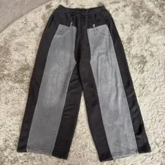 ニコアンド デニムパッチワークパンツ　サイズL