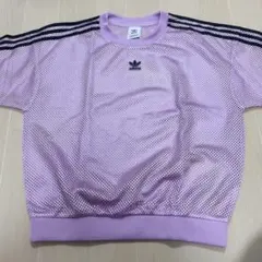 adidasメッシュスポーツスウェットシャツカジュアルラウンドネック