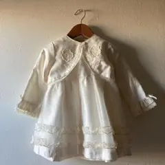 95cmセレモニーワンピース＋ボレロセット結婚式入園卒園発表会フォーマル通年使用