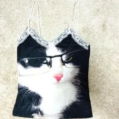 Mサイズ】猫柄 レース キャミソール Y2K 韓国ファッション 新品 - メルカリ