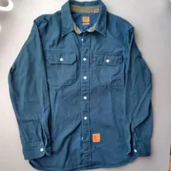 リーバイス S RELAXED コットン 長袖 ワークシャツ ブルー メンズ