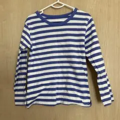 ベルメゾン GITA ジータ 長袖カットソー 青と白のストライプ 120