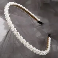 キッズ　カチューシャ　パール　白　ホワイト　入園式　卒園式　入学式　髪飾り