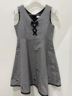【美品】mezzo piano（メゾピアノ）グレー ワンピース130サイズ