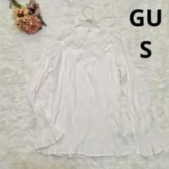 GU レースコンビネーションブラウス　ホワイト　S