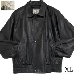 【大きいサイズ×本革】リアルレザーシングルライダースジャケット ブラック XL