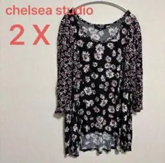 大きいサイズ✨chelsea studio 花柄チュニック 【2X 】七分袖