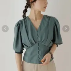 LADYMADE パワショルコルセットブラウス ダークグリーンのサムネイル