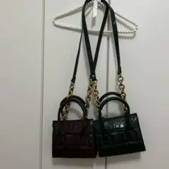 ZARA/ザラ　クロコダイル風ミニショルダーバッグ2色セット