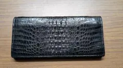 皇居 財布 クロコダイル風長財布 黒 右下 家紋 - メルカリ