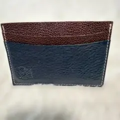 【IL BISONTE】イルビゾンテ カードケース ブラウン/ネイビー