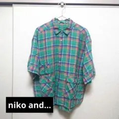 niko and... チェック柄 半袖シャツ Mサイズのサムネイル