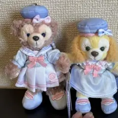 香港ディズニー20周年 ダッフィー クッキーアン ぬいぐるみバッグチャーム 2点