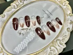 ダークブラウン・クリア ネイルチップ