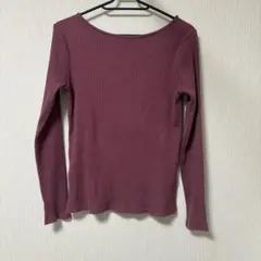 オペークドットクリップ　 カットソー 長袖　Mサイズ　38 ピンク　パープル