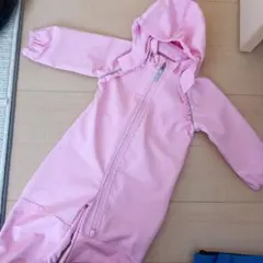 ピンク フード付き 子ども用スキーウェア