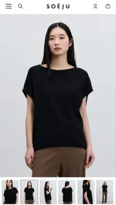未使用(試着のみ) - SOÉJU(ソージュ) ショートスリーブコクーンブラウス (黒 M) ショートスリーブコクーンブラウス - SOÉJU online store｜上質な大人