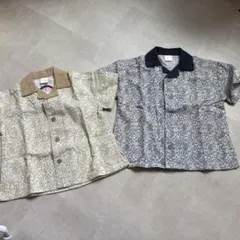 【未使用】テータテート ペイズリー柄 半袖シャツ 2点セット 80＆90