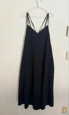 studio CLIP バッククロス キャミソールワンピース 黒