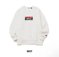 【新品】ナンガ　エコハイブリッドボックスロゴスウェットシャツ　ホワイトL