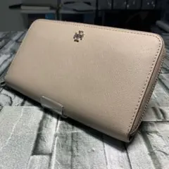 Tory Burch トリーバーチ　ラウンドファスナー　長財布　レザー　ベージュのサムネイル
