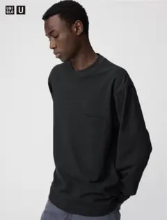 新品 ユニクロ UNIQLO U クルーネックTシャツ/長袖 Black