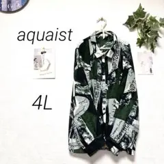 9784 aquaist アクアイスト 総柄シャツ 4L 大きいサイズ