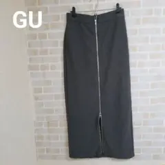 GU フロントジップナローロングスカートQ
