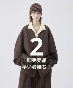 早い者勝ち! soerte オーバーサイズダブルブレストジャケット ブラウン