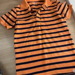 GapKids オレンジ ネイビー ストライプ ポロシャツ 130