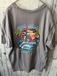 MAUI & SONS Tシャツ グレー ビッグウェーブ バックプリント 古着のサムネイル