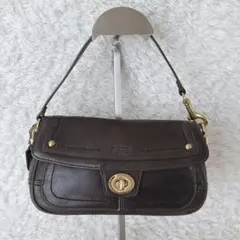 希少✨オールドコーチ アクセサリーポーチ ターンロック レザー