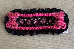 ヘッドドレス 黒×ピンク