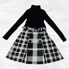 美品✨ブルーレーベルクレストブリッジ ワンピース チェック　38 M