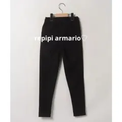 repipi armarioレピピ黒カジュアルパンツゴムウエストブラック