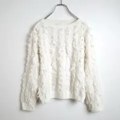 【古着】UNITED ARROWS フリンジニットセーター 長袖 レディース
