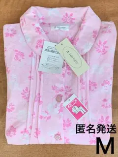 【新品タグ付き】ピンクの花柄の薄手のパジャマ 長袖長ズボン レディース Mサイズ