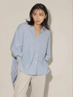 BARNYARDSTORM ビッグシルエットシャツ ブルーストライプ