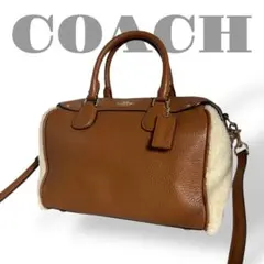 極美品　コーチ　2way ショルダーバッグ　ミニボストンバッグ　斜め掛け　ボア