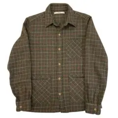 .efilvol エフィレボル チェック柄 ウールシャツ グリーン シャツジャケ