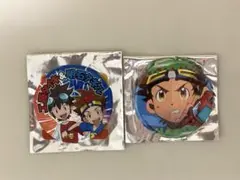デジモンクロスウォーズ　缶バッジ　工藤タイキ＆明石タギル