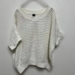 カルバンクライン 半袖サマーニット オンワード 【4】白 コットン混 重ね着