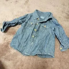 80 babyGap デニム調 長袖シャツ 80/48