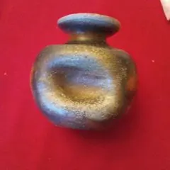 骨董　備前焼　小壺　花挿し　インテリア　高さ10×10リング付