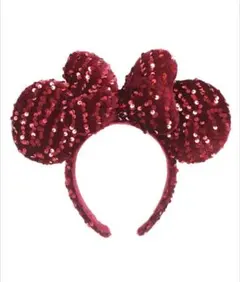 Disney ミニー スパンコールカチューシャ 赤